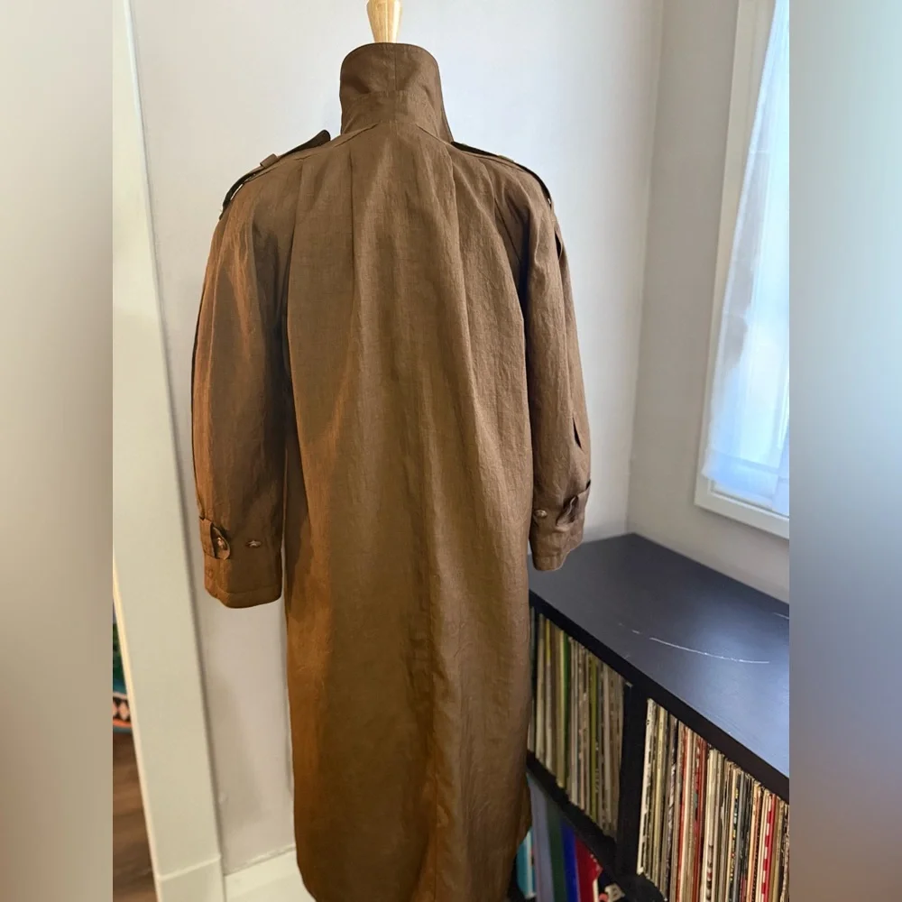 J. Gallery Vintage Petite Brown Spring Trench Coat – Made in Korea – Size 2 - Picture 4 of 12